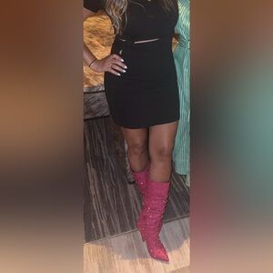 Valentino Garavani Fuchsia Studded Heeled Boots